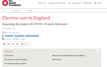 Elective care in England: Assessing the impact of COVID-19 and where next